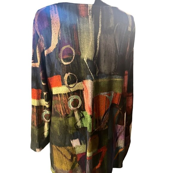 NWT Jess and jane SCOOPNECK SOFT DOLMAN SLEEVE MULTICOLORED BLOUSE - Picture 7 of 12